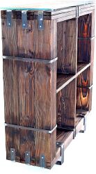 Kommode Schrank Sideboard BORYSLAW Massivholz TV Board Loft Vintage Bar Industrie Design Handmade Holz Glas Metall (180 x 130 cm)