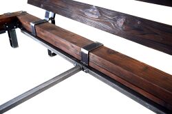 Massivholzbett Balkenbett LEMBERG Handmade aus Holz Metall 200x220 cm Mit