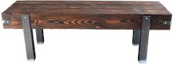 Bank BRODY Handmade aus Holz Metall 42x160 cm
