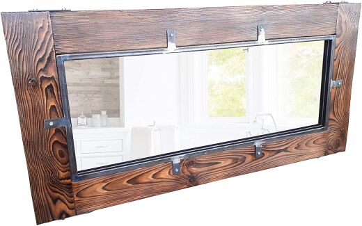 Spiegel Holzspiegel LEMBERG Handmade aus Holz Stahl 60 cm 140 cm