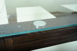 Esstisch DROHOBYCZ Loft Handmade aus Holz Glas 200x90 cm