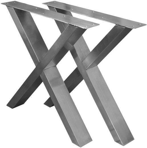 X-Tischgestell Edelstahl (paar)