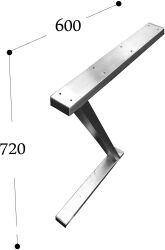 Z-Tischgestell Edelstahl 72x60 cm (Stuck)