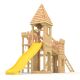 Torre giochi - Castello dei cavalieri "XXL 150" - 3x torri di arrampicata, lungo giallo scivolo, altalena doppia