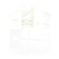 ALPIN CHALET - Lit Enfant, Lit Superposé - Ensemble Complet + Lit Gigogne + Étagère Inférieure + Étagère Supérieure + Petite Porte Blanc/Bleu