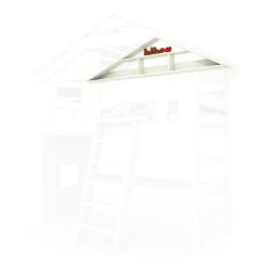 ALPIN CHALET - Child’s Bed, Bunk Bed - Full Set + Trundle Bed + Lower Shelf + Upper Shelf + Small Door White/Green
