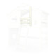 ALPIN CHALET - Child’s Bed, Bunk Bed - Full Set + Trundle Bed + Lower Shelf + Upper Shelf + Small Door White/Green