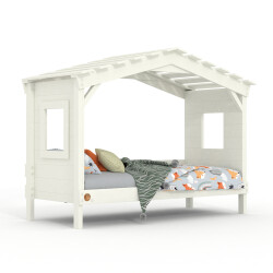 DOLCE NIDO childrens bed, play bed, youth bed, playhouse, solid pine, white, without accessories