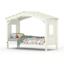 DOLCE NIDO childrens bed, play bed, youth bed, playhouse, solid pine, white, without accessories