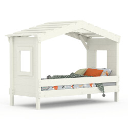 DOLCE NIDO childrens bed, play bed, youth bed, playhouse, solid pine, white, without accessories