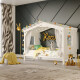 DOLCE NIDO childrens bed, play bed, youth bed, playhouse, solid pine, white, without accessories