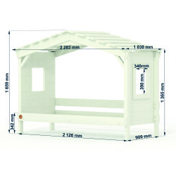 DOLCE NIDO childrens bed, play bed, youth bed, playhouse, solid pine, white, with pull-out bed