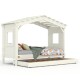 DOLCE NIDO childrens bed, play bed, youth bed, playhouse, solid pine, white, with pull-out bed