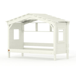 DOLCE NIDO childrens bed, play bed, youth bed, playhouse, solid pine, white, with shelf