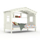 DOLCE NIDO childrens bed, play bed, youth bed, playhouse, solid pine, white, with shelf