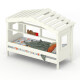 DOLCE NIDO childrens bed, play bed, youth bed, playhouse, solid pine, white, with shelf