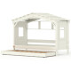 DOLCE NIDO childrens bed, play bed, youth bed, playhouse, solid pine, white, with shelf and pull-out bed
