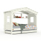 DOLCE NIDO childrens bed, play bed, youth bed, playhouse, solid pine, white, with shelf and pull-out bed