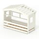 DOLCE NIDO childrens bed, play bed, youth bed, playhouse, solid pine, white, with shelf and pull-out bed