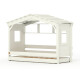 DOLCE NIDO childrens bed, play bed, youth bed, playhouse, solid pine, white, with shelf and pull-out bed
