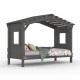 DOLCE NIDO letto per bambini, letto da gioco, letto per ragazzi, casetta da gioco, pino massiccio, antracite