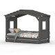 Hausbett DOLCE NIDO in Anthrazit – Kinderbett und Jugendbett mit Ausziehbett