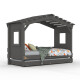Hausbett DOLCE NIDO in Anthrazit – Kinderbett und Jugendbett mit Ausziehbett