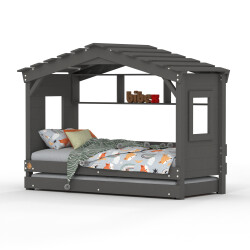 Hausbett DOLCE NIDO in Anthrazit – Kinderbett und...