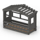 DOLCE NIDO lit enfant, lit de jeu, lit adolescent, maisonnette de jeu, pin massif, anthracite avec étagère avec lit gigogne
