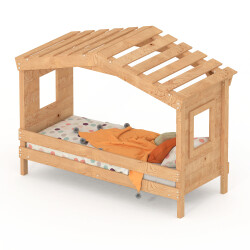 Hausbett DOLCE NIDO – Kinderbett und Jugendbett 100 % naturbelassen