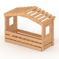 Hausbett DOLCE NIDO – Kinderbett und Jugendbett 100 % naturbelassen mit Ausziehbett