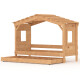 Hausbett DOLCE NIDO – Kinderbett und Jugendbett 100 % naturbelassen mit Ausziehbett