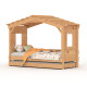Hausbett DOLCE NIDO – Kinderbett und Jugendbett 100 % naturbelassen mit Ausziehbett