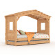 Hausbett DOLCE NIDO – Kinderbett und Jugendbett 100 % naturbelassen mit Ausziehbett