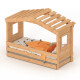 Hausbett DOLCE NIDO – Kinderbett und Jugendbett 100 % naturbelassen mit Ausziehbett