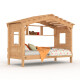 Hausbett DOLCE NIDO – Kinderbett und Jugendbett 100 % naturbelassen mit Regal