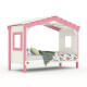 Hausbett DOLCE NIDO in Weiß/Rosa – Kinderbett und Jugendbett