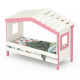 Hausbett DOLCE NIDO in Weiß/Rosa – Kinderbett und Jugendbett