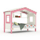 Hausbett DOLCE NIDO in Weiß/Rosa – Kinderbett und Jugendbett mit Regal
