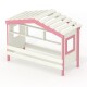 Hausbett DOLCE NIDO in Weiß/Rosa – Kinderbett und Jugendbett mit Regal