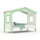 Hausbett DOLCE NIDO in Weiß/Grün – Kinderbett und Jugendbett