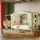 Hausbett DOLCE NIDO in Weiß/Grün – Kinderbett und Jugendbett ohne Zubehör