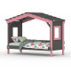 Hausbett DOLCE NIDO in Anthrazit/Rosa – Kinderbett und Jugendbett