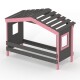 Hausbett DOLCE NIDO in Anthrazit/Rosa – Kinderbett und Jugendbett