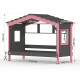 Hausbett DOLCE NIDO in Anthrazit/Rosa – Kinderbett und Jugendbett