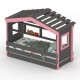 DOLCE NIDO childrens bed, play bed, youth bed, playhouse, solid pine, anthracite/pink with shelf and pull-out bed