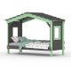 Hausbett DOLCE NIDO in Anthrazit/Grün – Kinderbett und Jugendbett
