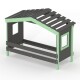 Hausbett DOLCE NIDO in Anthrazit/Grün – Kinderbett und Jugendbett
