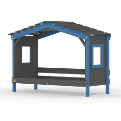 Hausbett DOLCE NIDO in Anthrazit/Blau – Kinderbett und Jugendbett