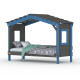 Hausbett DOLCE NIDO in Anthrazit/Blau – Kinderbett und Jugendbett